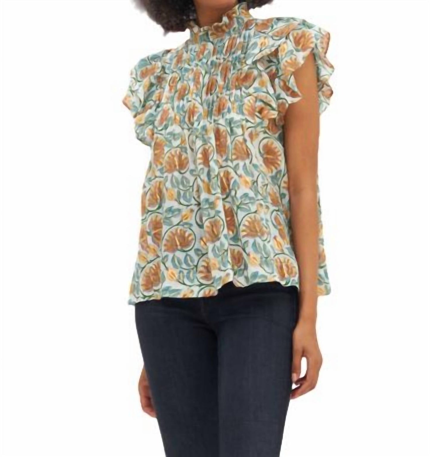 Oliphant - Pintuck Ruffle Top