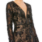 Mac Duggal - Long Sleeve Beaded Lace Dress