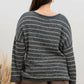 Blu Pepper - Striped Knit Speckled Sweater - Plus