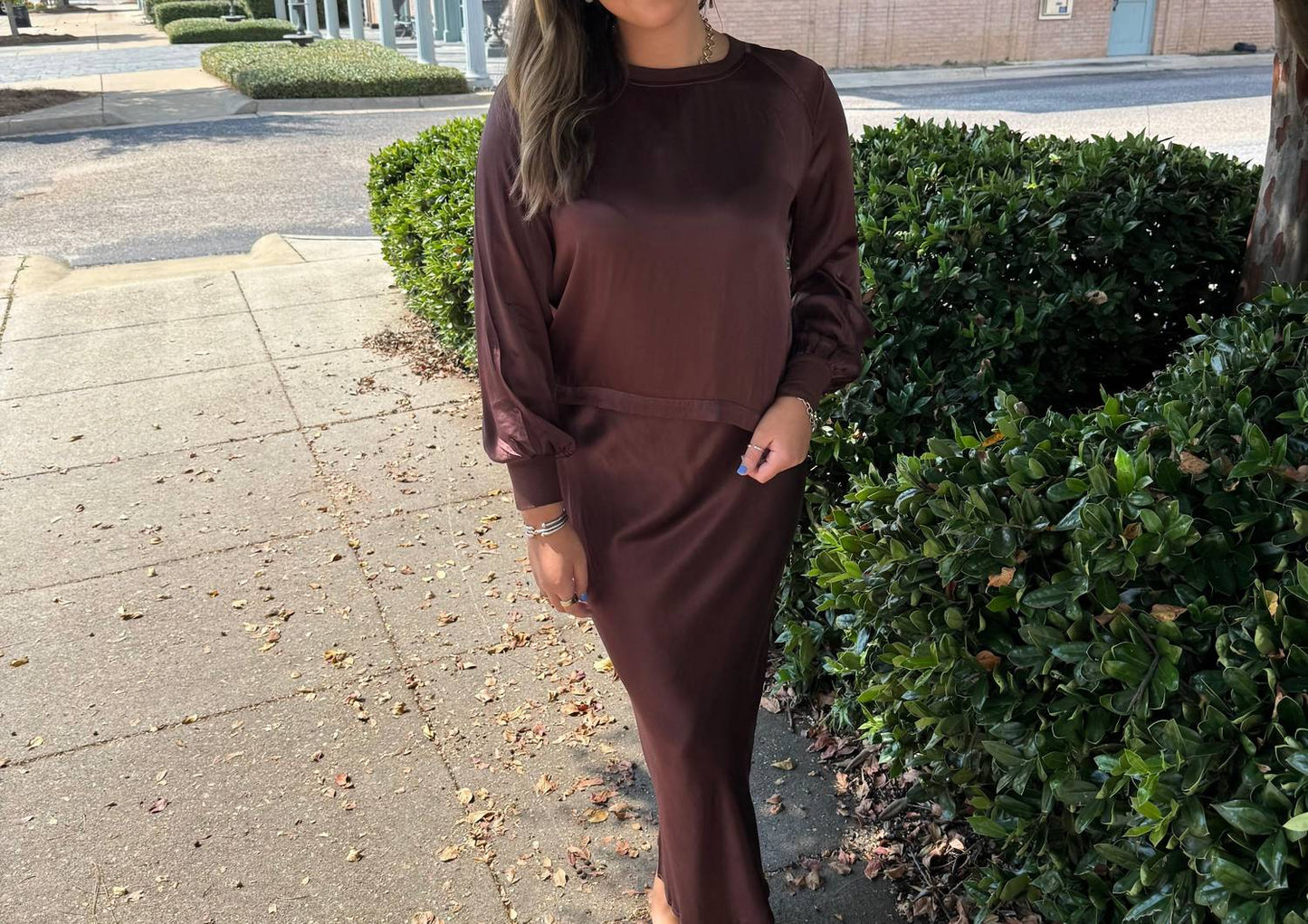 Bobi - Long Sleeve Raglan Detail Crewneck Top