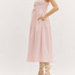 Entro - Striped Empire Waist Bow Front Midi Dress