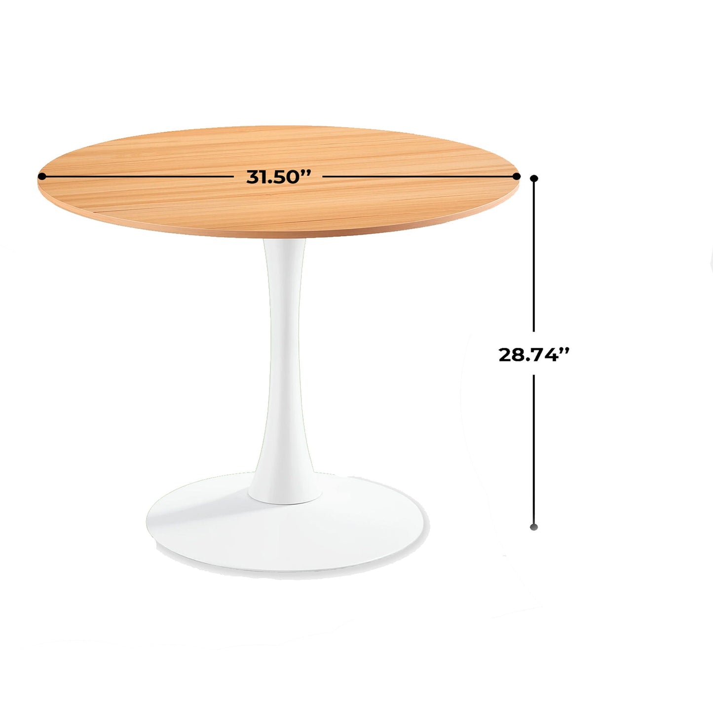 Mid-Century Tulip Table With Round Top, Pedestal Base
