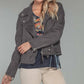Paparazzi By Biz - Faux Suede Moto Jacket