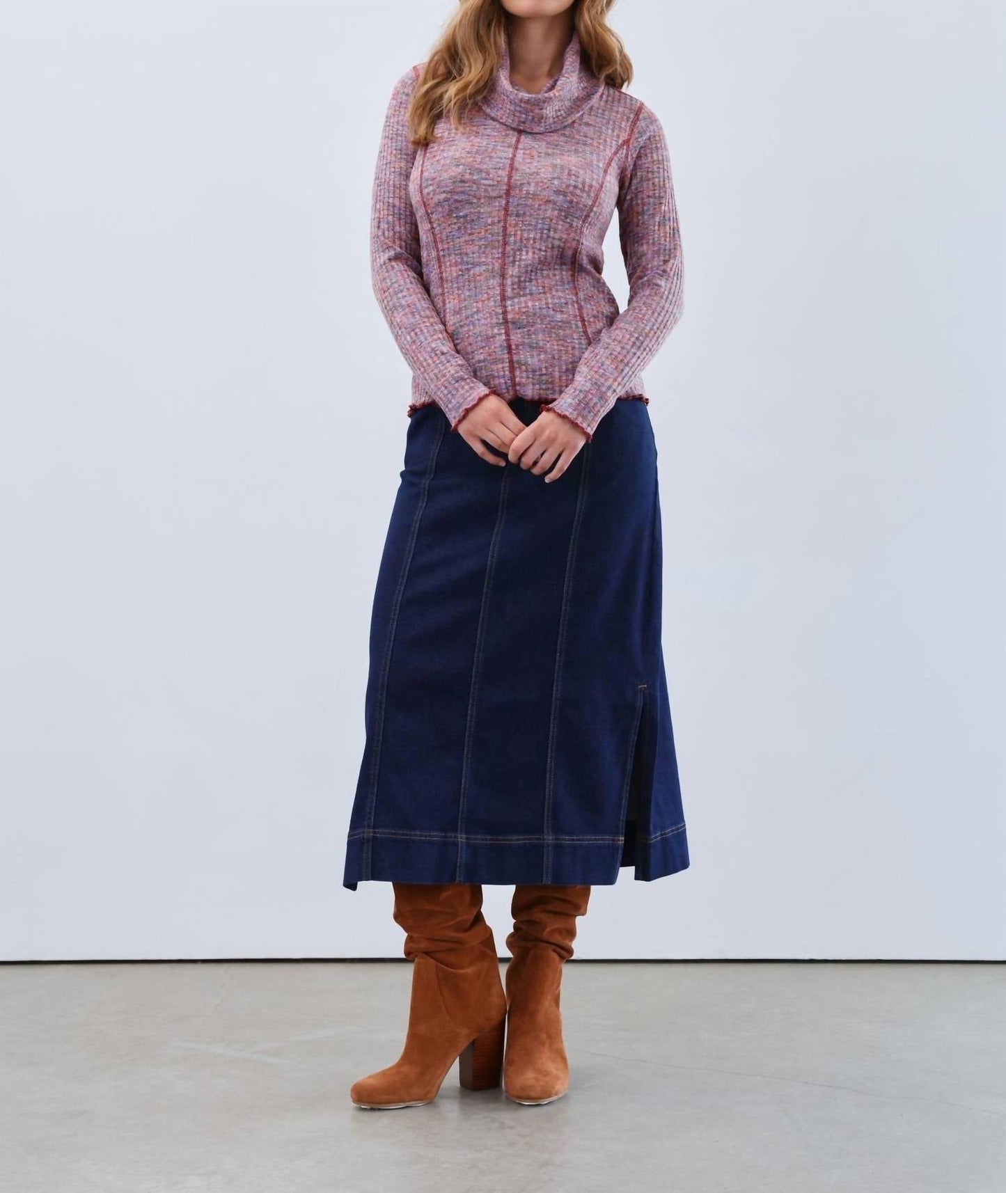 Fdj - Long Sleeve Cowl-neck Top