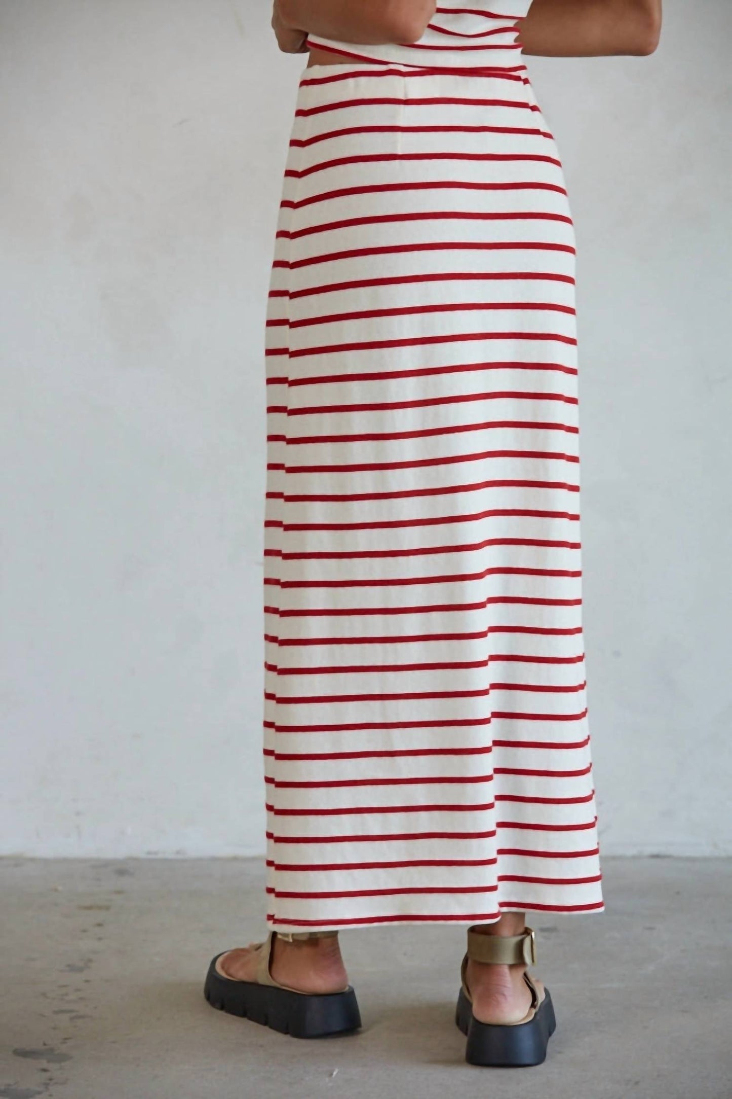 By Together - Striped Pencil Midi Skirt
