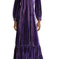 LISOU Gig Ruffle Long Sleeve Velvet Dress in Deep Purple, Size 2 Us