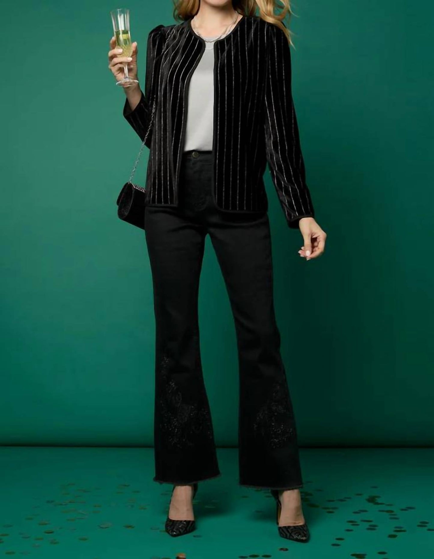 Coco + Carmen - Everstretch Baby Bootcut With Bottom Embroidery Jeans