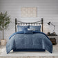 7 Piece Printed Seersucker Comforter Set Navy King