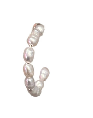 Alv Jewels - Women's Pearl Hoop Earrings