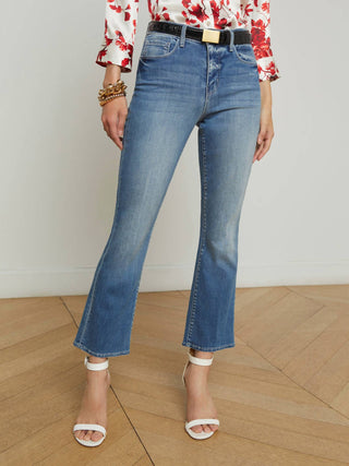 L'Agence - Calça Jeans Crop Micro Boot de Cintura Alta