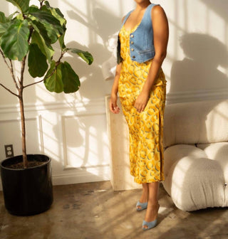 Care Tucker - Lennon Zipslip™️ Dress Canary Shaded Leopard
