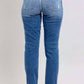 Judy Blue - Mid Rise Button Fly Distressed Boyfriend Jeans