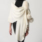 Joseph Ribkoff - Faux Fur Pom Pom Cape Shawl