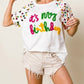 Trendsi - BiBi Metallic Letter Spangle Raglan Puff Sleeve Top