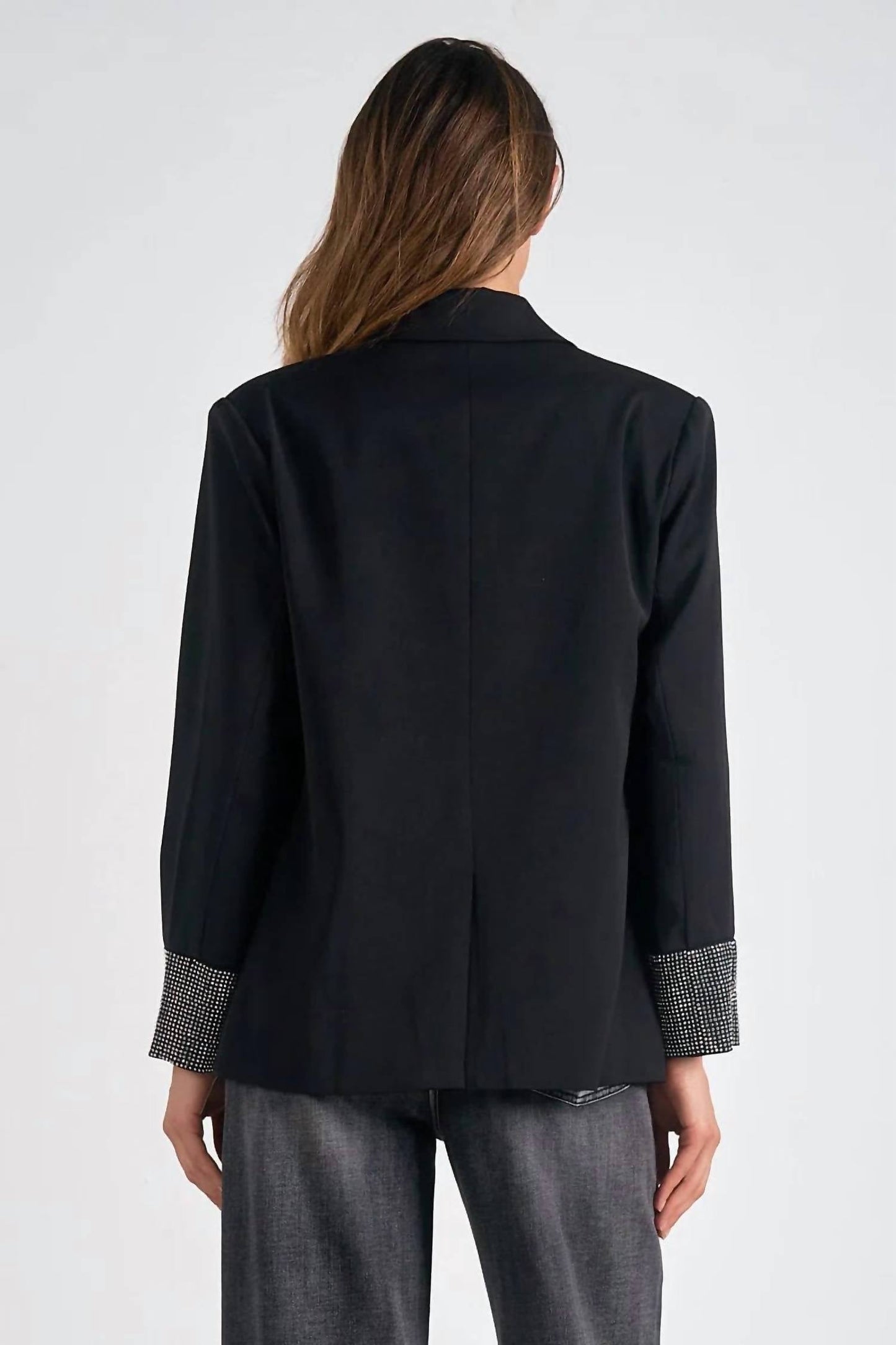 Elan - Eloise Rhinestone Cuffs Blazer