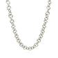Sterling Silver Rhodium Plated Rolo Chain Necklace with a Heart Toggle Charm