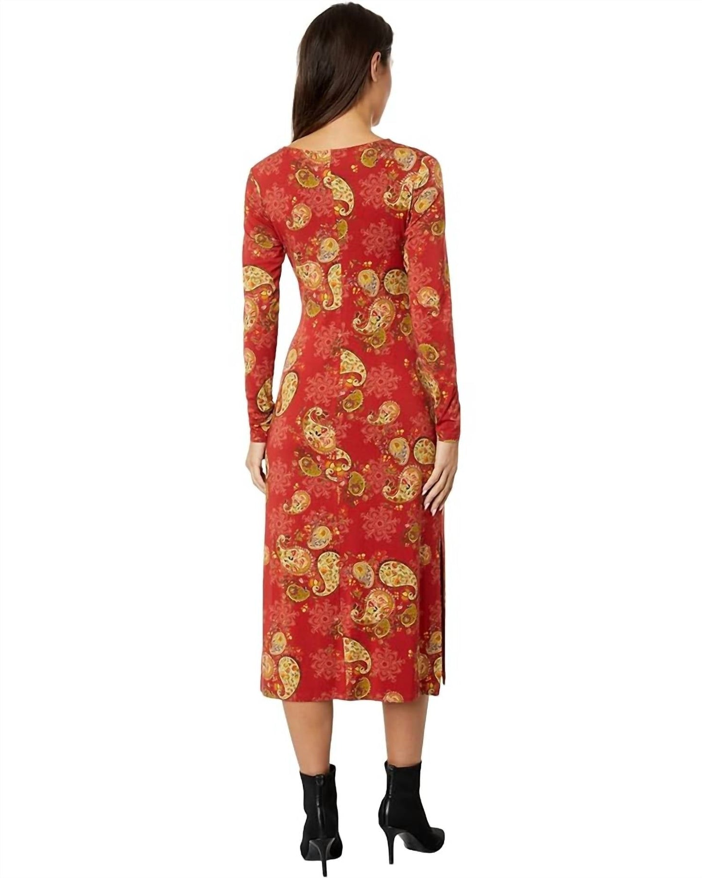 Johnny Was - Paisley Lace Long Sleeve Tie Front Knit Dress