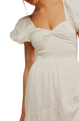 Free People - Vestido longo de manga curta banhado pelo sol