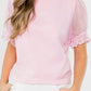 Thml - French Terry Top With Chiffon Sleeve