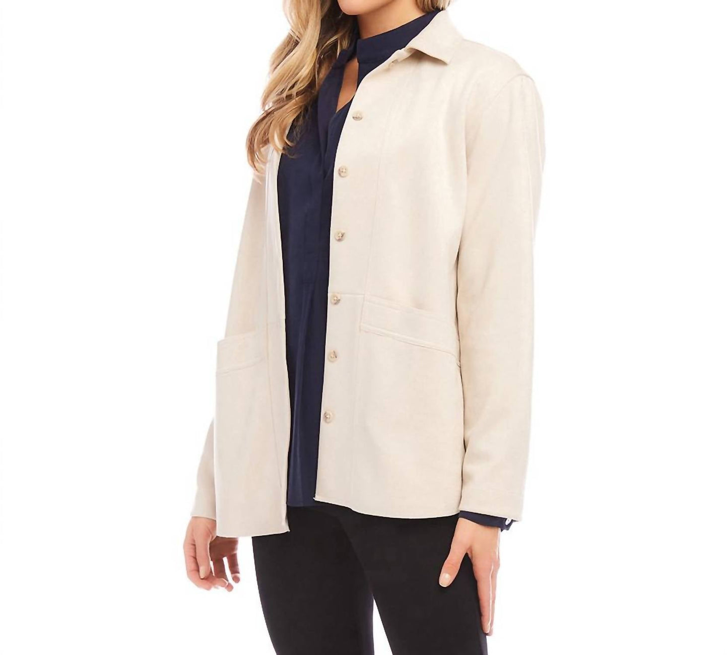 Karen Kane - Faux Suede Shirt Jacket