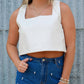 Buddylove - Manning Vegan Leather Cropped Tank Top
