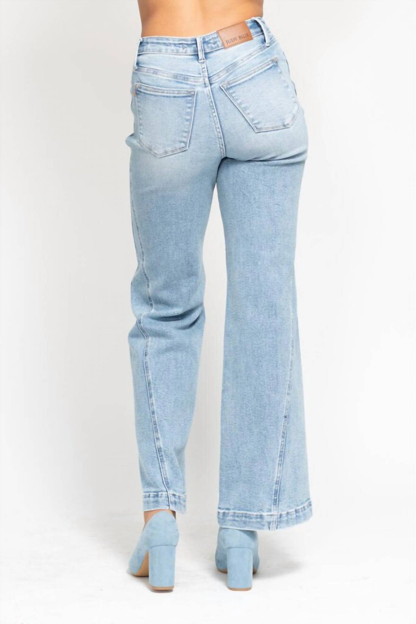 Judy Blue - High Waist Side Seam Insert Detail Retro Wide Leg Jeans