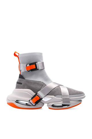 Balmain - Men's B Bold Strap Knit & Suede High-top Sneakers