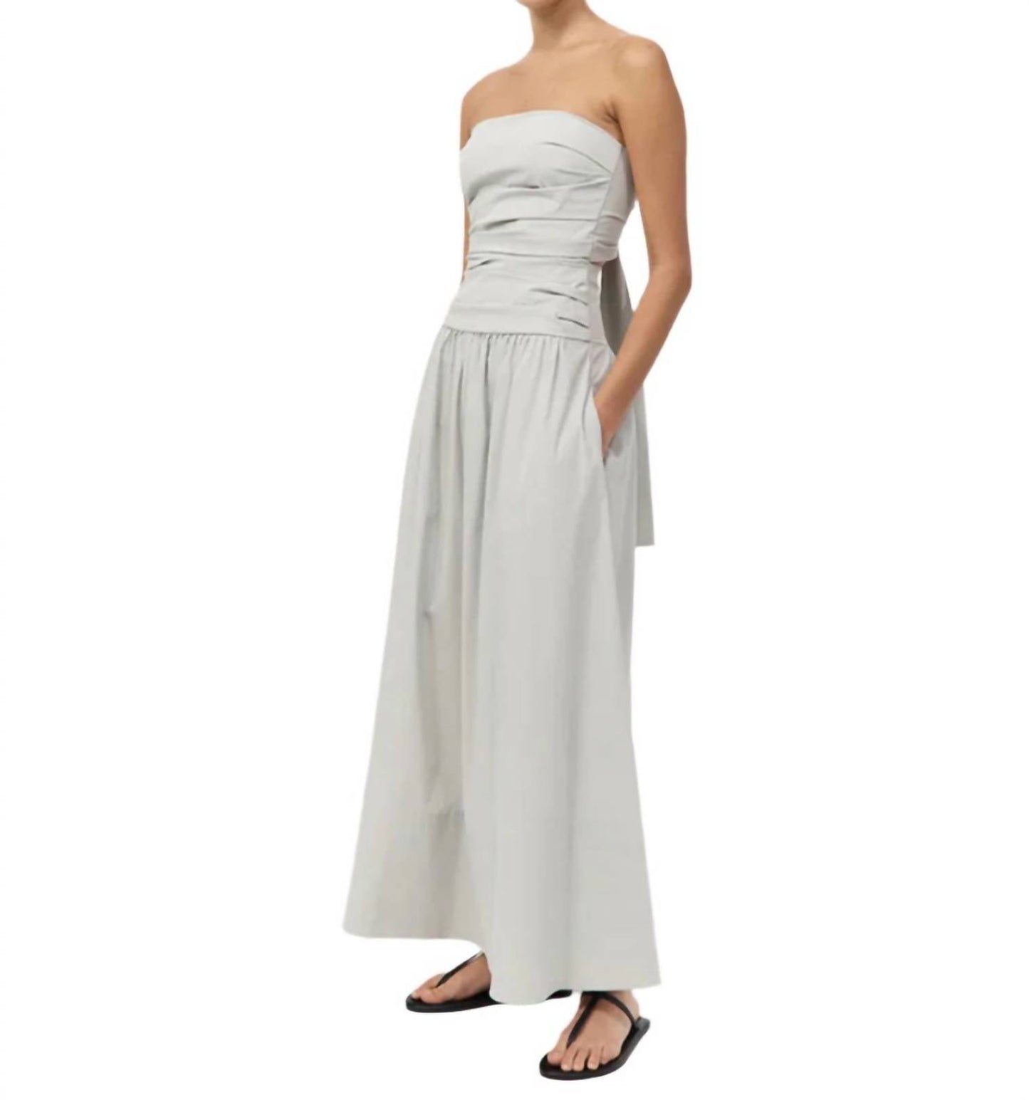 St. Agni - Gathered Strapless Tie Back Dress