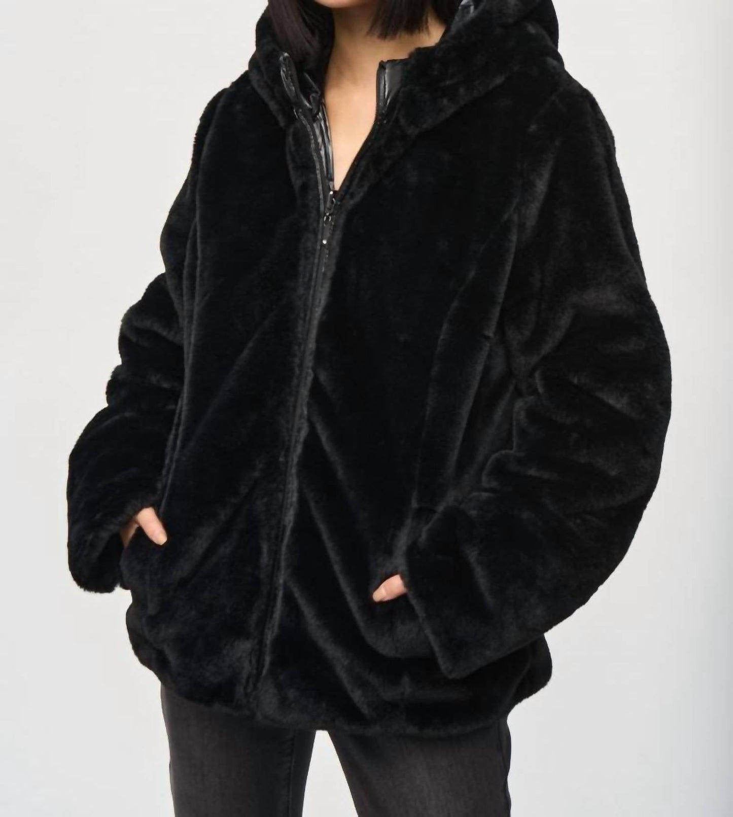 Joseph Ribkoff - Reversible Faux Fur Quilted Puffer Coat