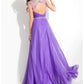 Rachel Allan - Beaded High Mesh Neckline Chiffon Gown
