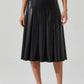 Astr - Vena Pleated Faux Leather Skirt