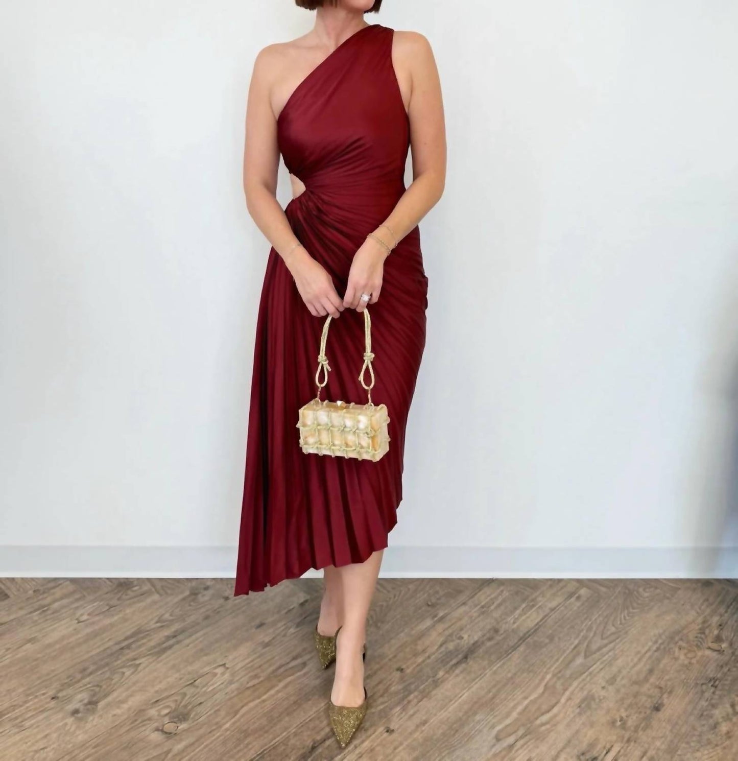 Dress Forum - Bianca Asymmetrical Pleated Maxi Dress