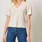 Lilla P - Women's Short Sleeve V Neck Sweater