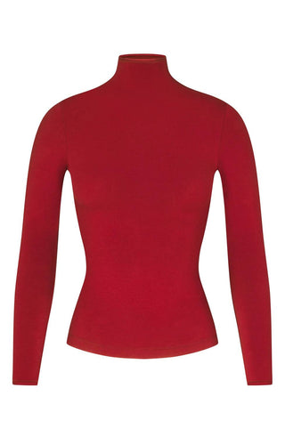 Skims - Blusa de gola alta de manga comprida em jersey elástico de algodão
