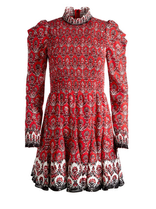 Alice + Olivia - Elvira Smocked Bodice Mini Dress