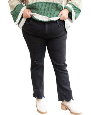 Risen - Calça Jeans de Cintura Alta e Perna Reta Plus Size