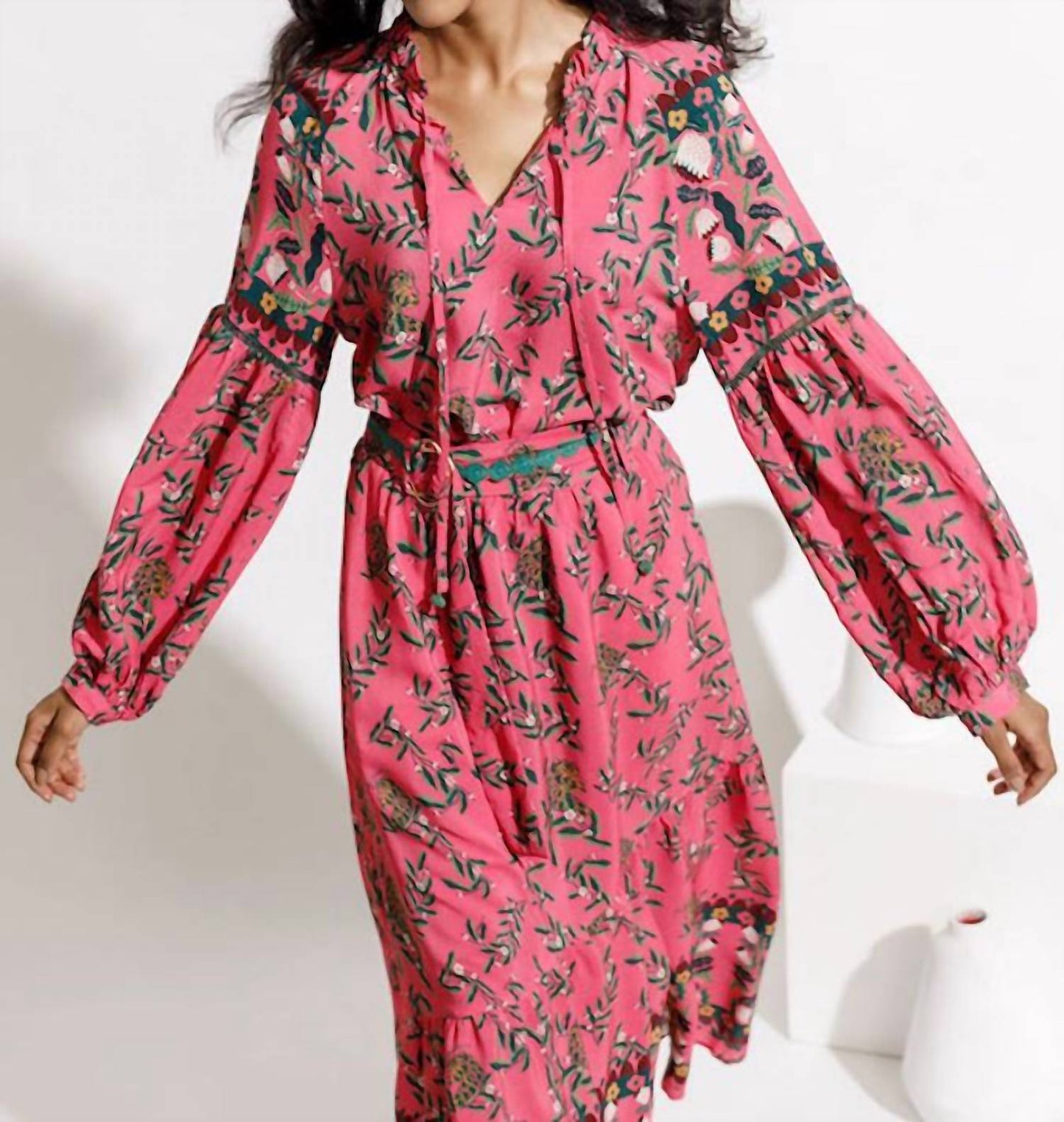 Emily Lovelock - EMMA Pink Floral Print Blouse