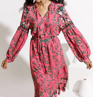 Emily Lovelock - Blusa EMMA com estampa floral rosa