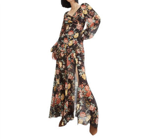 Veronica Beard - Vestido longo de seda com estampa floral Avani