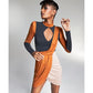 Zerina Akers For Bar III Brown Colorblocked Mini Dress - XXXL