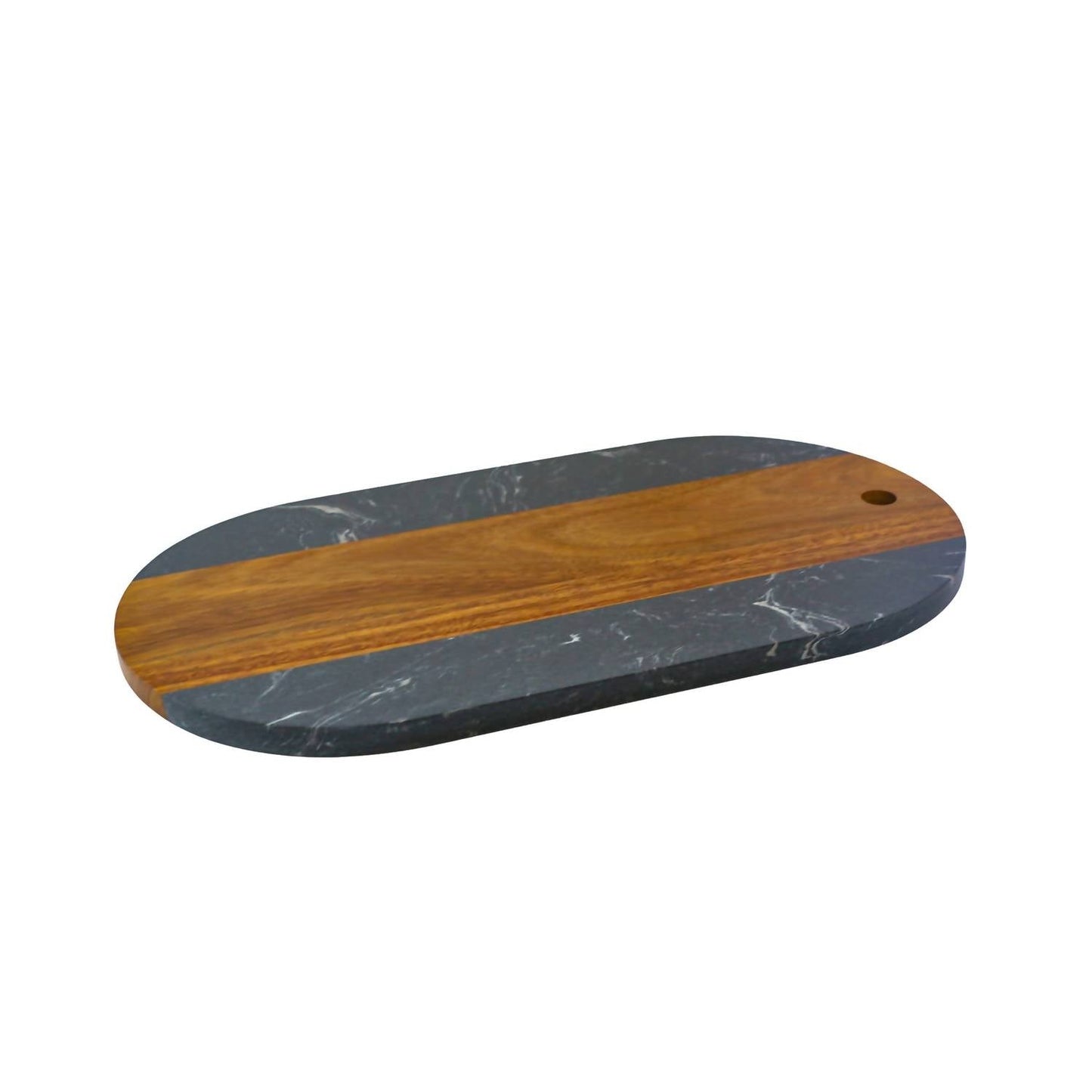 Creative Gifts International - Marble and Acacia Wood Oval Board