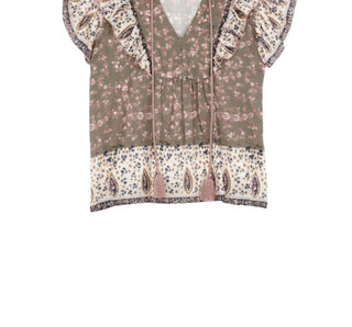 MABE - Blusa com babados e estampa Bani