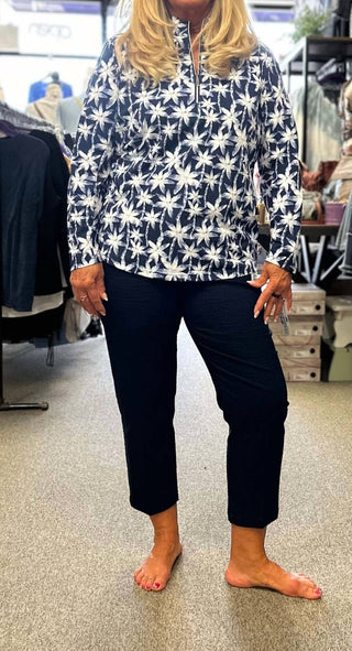 Lulu-B - Pulôver com estampa Bahama e meio zíper