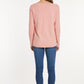Mododoc - Long Sleeve Wide V-neck Tunic Top