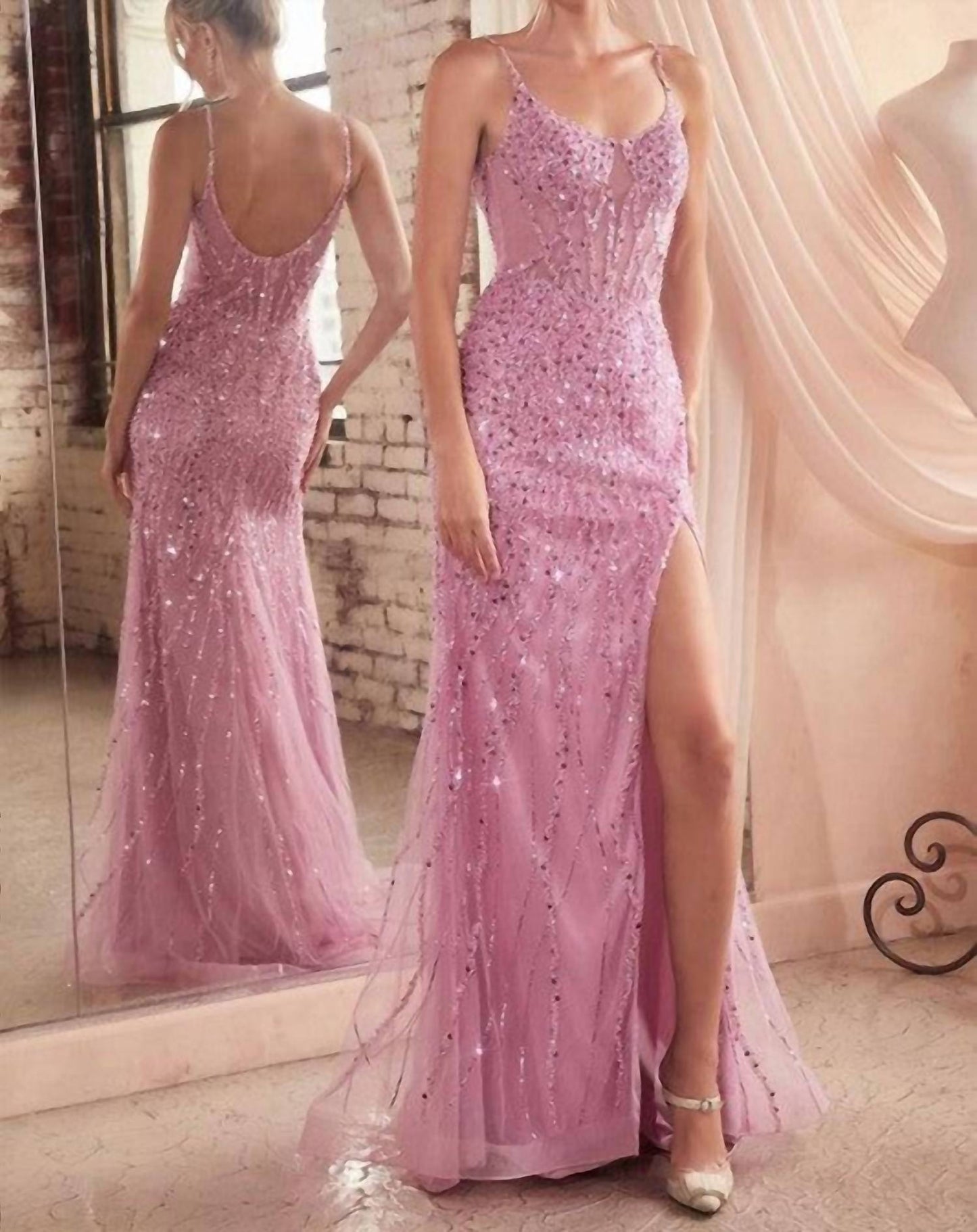 17 Young Dress - Dancing Alone Corset Sequin Maxi Gown