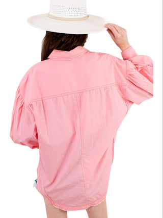 Free People - Top de popeline sólido para happy hour