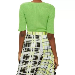 Topshop - Saia midi xadrez assimétrica