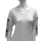 Angel - 3/4 Sleeve Stripe V Neck Top