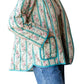 Veveret - Quilted Stripe Flower Open Jacket