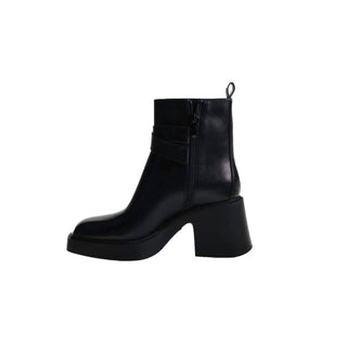 Chinese Laundry - Women's Leather With Gold Buckle Ankle Boots